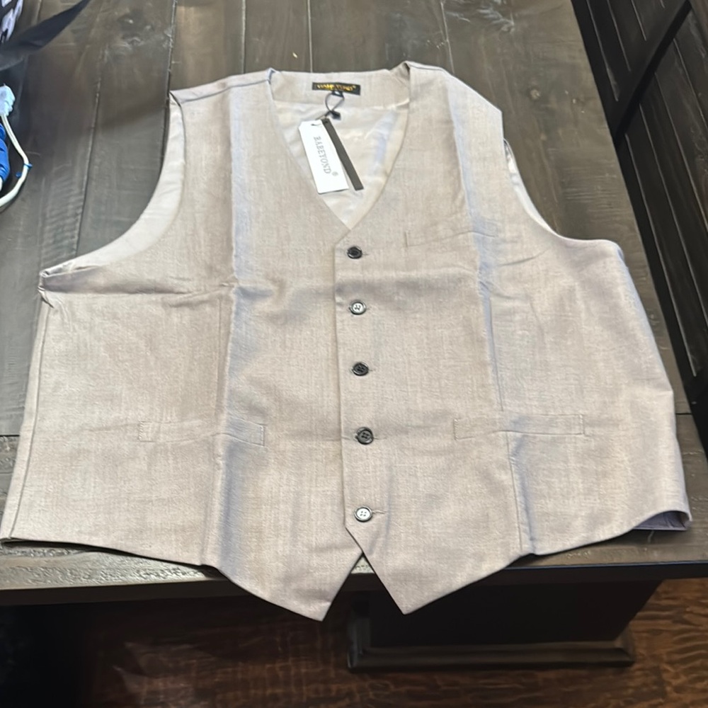 Men's Beige Button-Up Vest